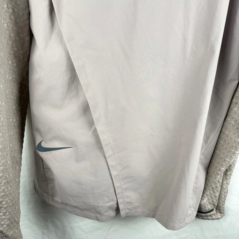 Nike Men's Tech Pack Kimono Woven Hybrid Running Top in Pumice Medium Athleisure